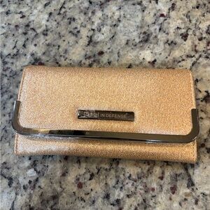 Damsel in Defense Shimmering Gold RFID Wallet